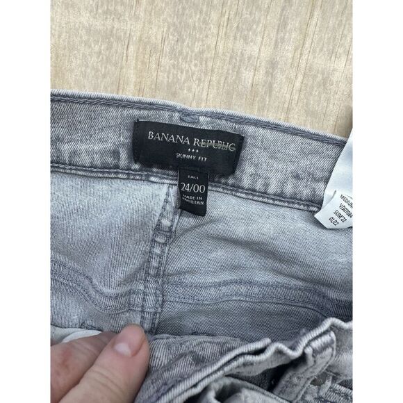 Banana Republic Skinny Fit Acid Wash Gray 24 Tall Long 00 NWOTs - Picture 2 of 5